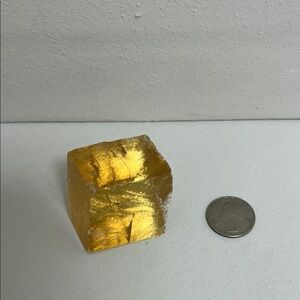Golden Decorative Honey  Calcite Cube Accent Crystal